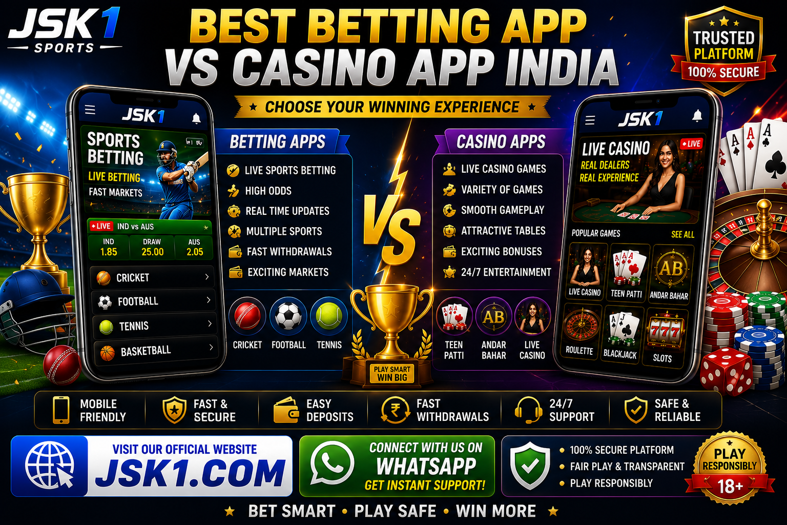 Best Betting App vs Casino App India
