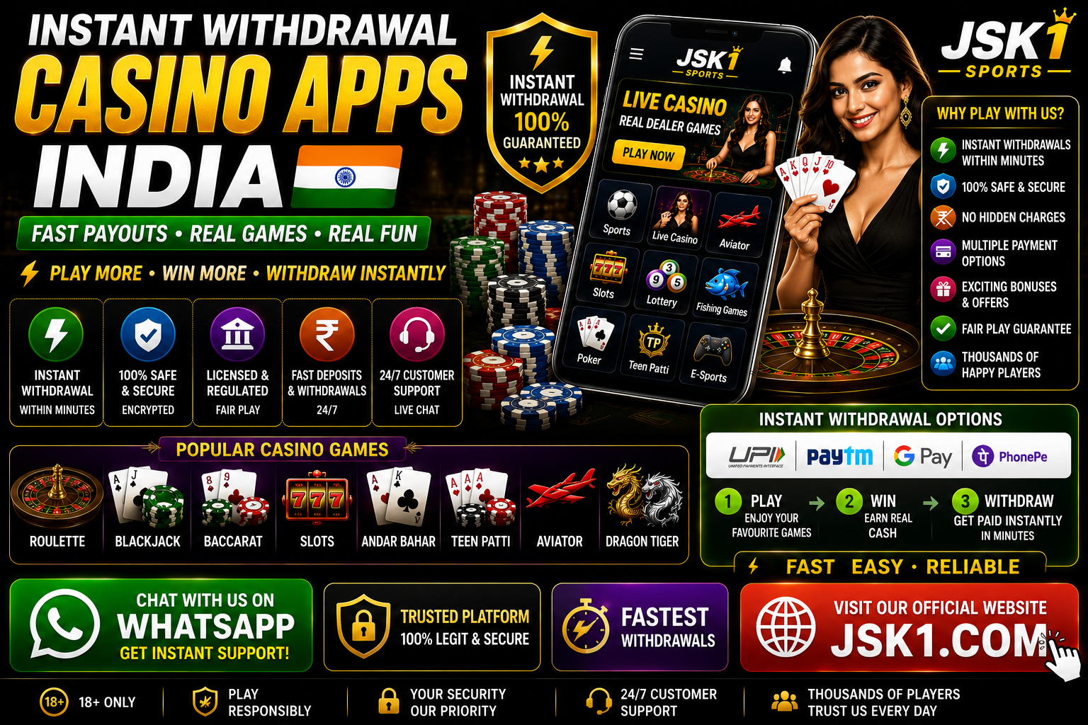 Instant Withdrawal Casino Apps India – Fast Real Money Gaming