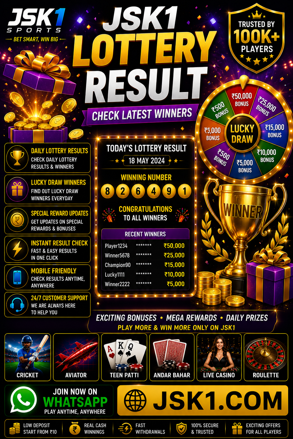 JSK1 Lottery Result